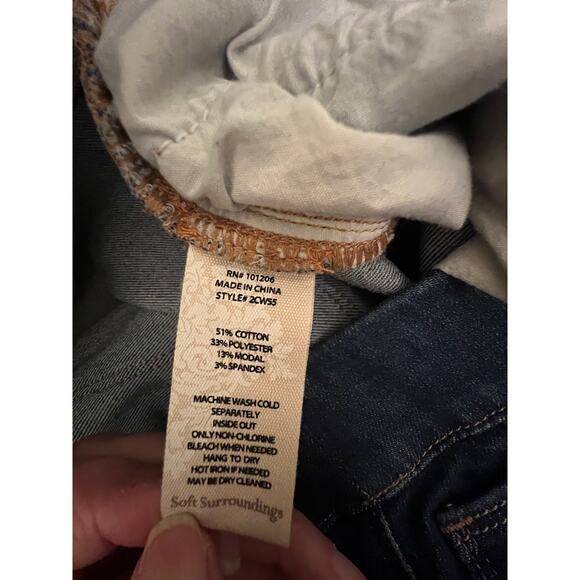 Soft Surroundings Women's Medium Wash Pull on Elastic waist M High Rise jeans - Picture 4 of 8